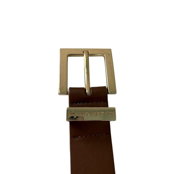 H by Halston Belt Gold-Toned Buckle women s L/XL Brown Formal Casual - Picture 3 of 6